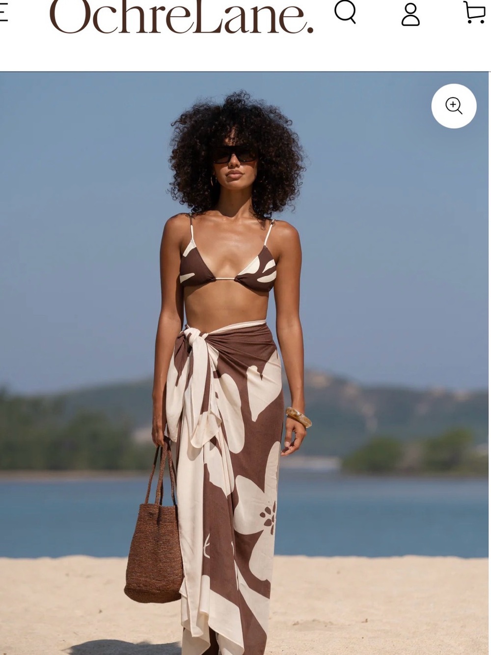 Ibisco Brown & Cream Floral Sarong